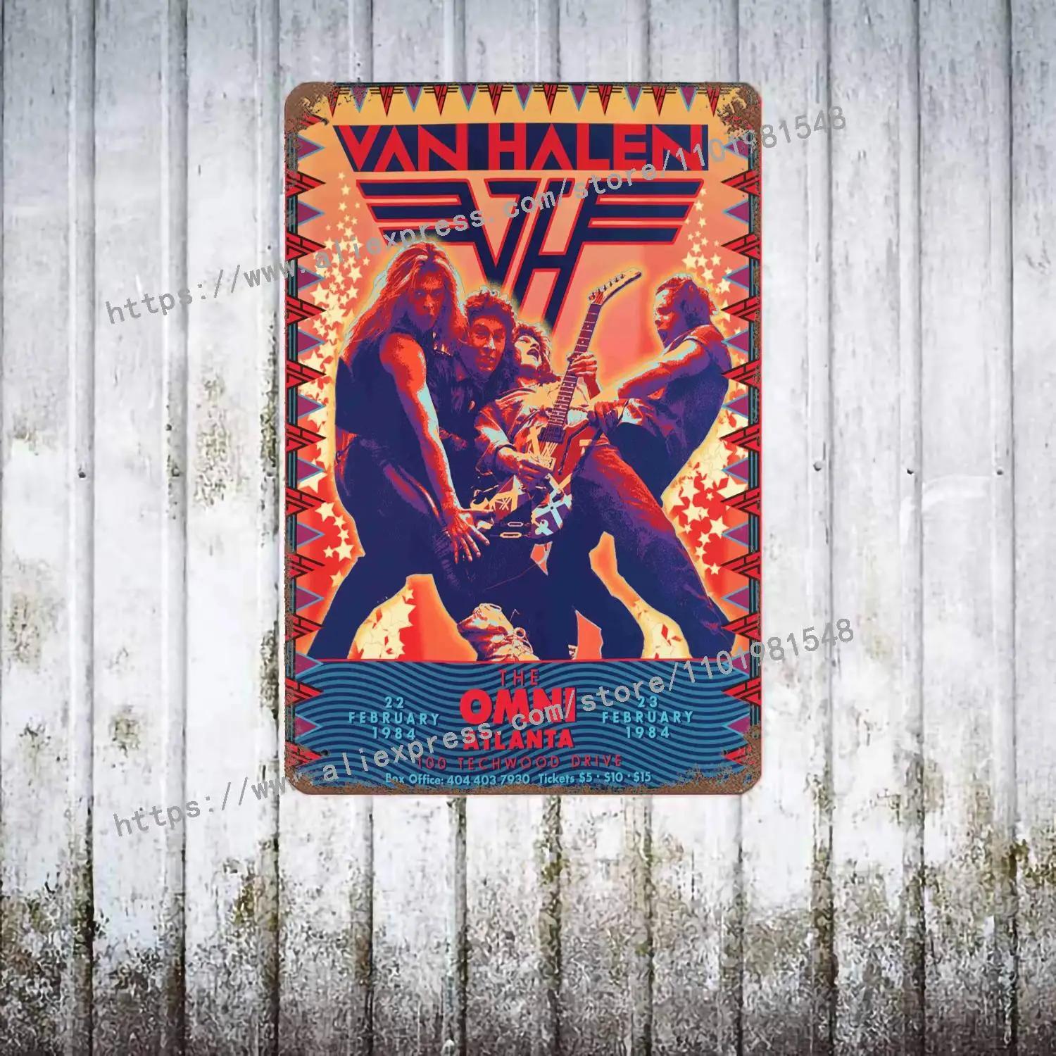 

Гурт Van Halen металевий декор постер вінтажна жерстяна табличка металева табличка декоративна табличка для пабу бару чоловічої печери клубу настінна прикраса 30x40cm(11.8x15.7inch)