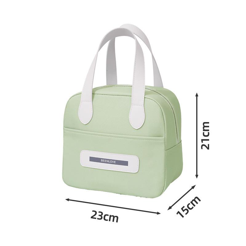Letter Print Beenlove Solid Color Lunch Insulated Bag Portable Hand Held Bags