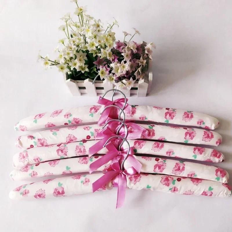 10PCS Exquisite Flower Decor Lothes Hangers Non-Slip Space Saving Dress Hanger Handy Drying Rack Coat Hanger Household Supplies