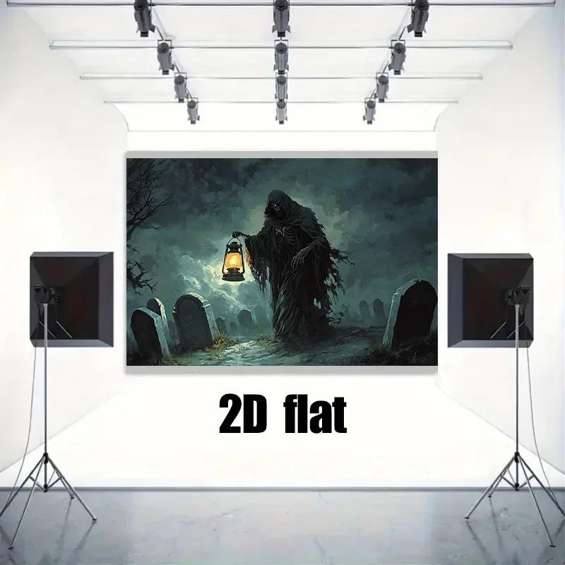 1 piece of Halloween horror-themed backdrop - featuring skull and tombstone designs, suitable for various party sizes