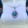 Luxury 5 Carat Green Moissanite Pendant - European & American Style, Elegant Cross-Border Gift