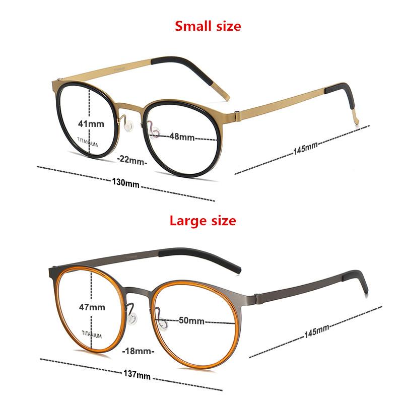 Dänisches Design Optische Brillenbügel Herren 9704 Luxusmarke Reines Titan Brillenbügel Damen Korrektionsbrille Lesebrille