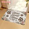 1pc, 2D Flat Printing "Sweet Home Paw Print" Entrance Doormat, Non-Slip Machine Washable Easy-to-Clean Polyester Mat, Suitable for Home and Outdoor De