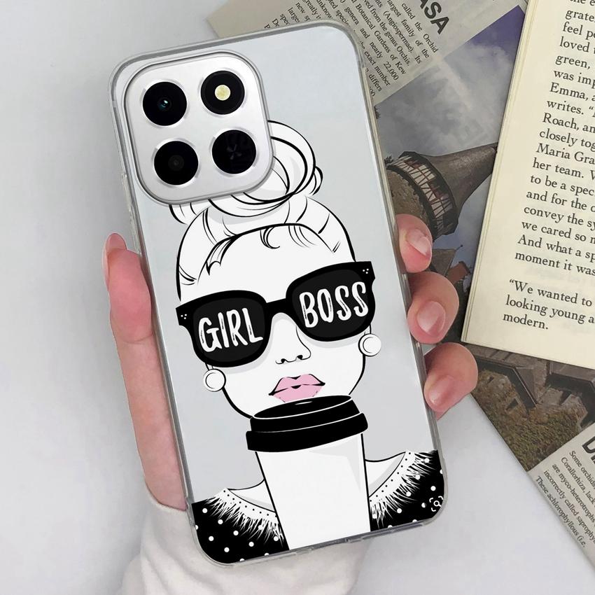 

Для Huawei Honor X6c X7a X8c 400 Pro X8a Чехол для телефона Милые узоры для девочек Роскошная прозрачная защита объектива Противоскользящий чехол для Huawei Бамперные чехлы Honor 400 Pro 5G