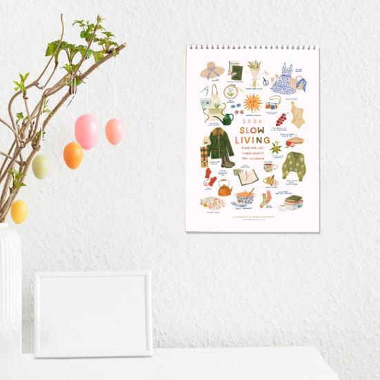 2026 Slow Living Veggkalender Dekorativ Skrivebordsplanlegger Glatt Sidevending Begivenhetsmarkeringskalender Hjemmekontororganisator