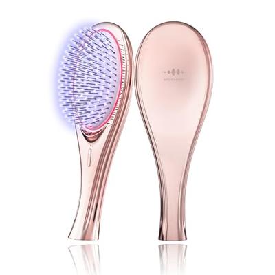 Featured On "Hiruobi" (Japanese TV Show) Wavewave EMS Hairbrush, Red LED, Smooth Hair, Cushion Brush, Comb, Birthday Gift for Women, Wife, Girlfriend,