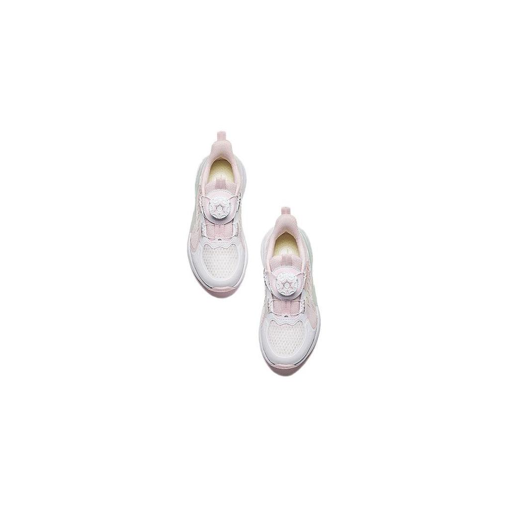 Anta Kids  Butterfly Wing Knob Non-Slip Breathable Casual Shoes Kids Casual Shoes White Pink Green A322429903-1