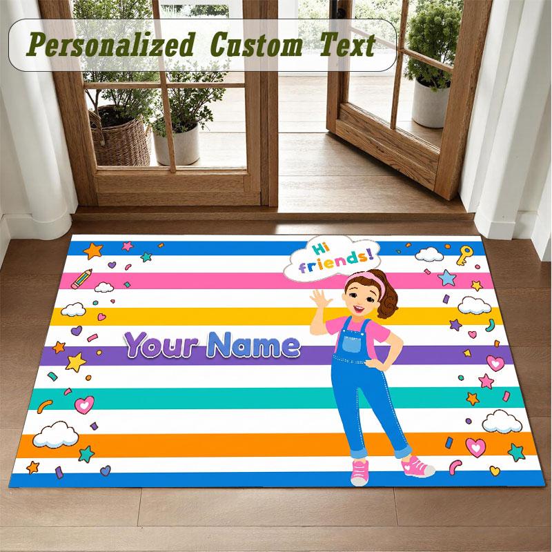 Crystal Velvet Square Rug Custom Namems rachel Pattern Non Slip Home Floor Decor Rug