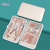 7/18pcs/set Stainless Steel Manicure Set Professional Nail Clipper Kit of Pedicure Tools Ingrown ToeNail Trimmer