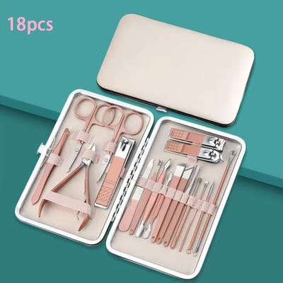 7/18 pièces/ensemble Ensemble de manucure en acier inoxydable Kit professionnel de coupe-ongles Outils de pédicure Coupe-ongle incarné