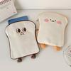 Portable Sanitary Pad Storage Bag Cartoon Toast Multi-function Makeup Bag Large Capacity Stationery Bag