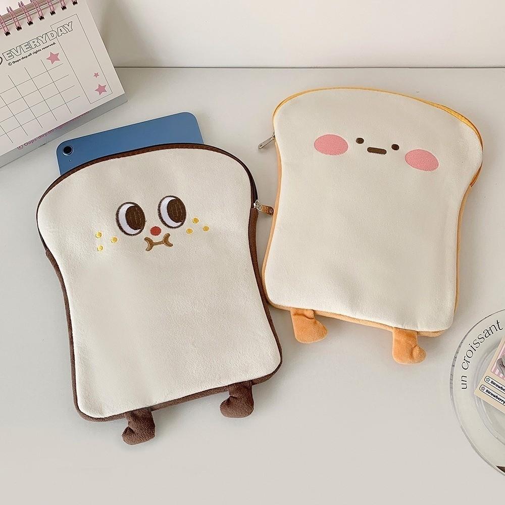 Portable Sanitary Pad Storage Bag Cartoon Toast Multi-function Makeup Bag Large Capacity Stationery Bag