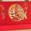 2026 3D Red Festive Desk Calendar: Fine Carving, Hollowed-out Design, Wire-o Binding, Customized Logo Option