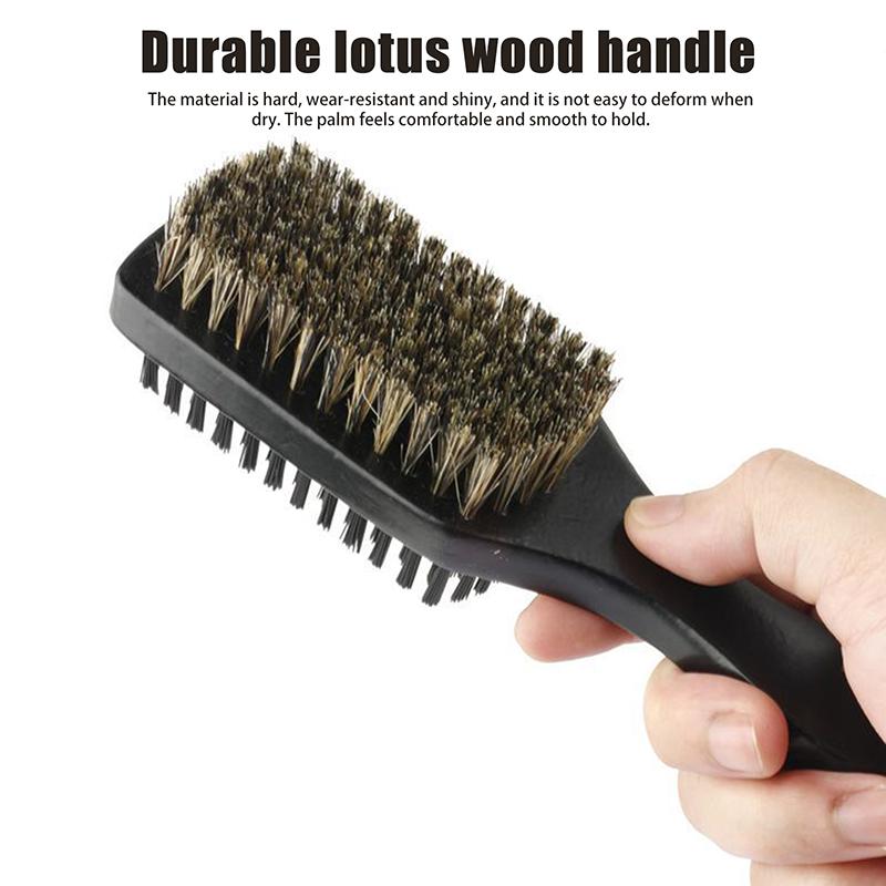 1Pcs Professional Soft Boar Bristle Dual Side Wood Beard Brush Men Mustache Comb Hairdresser Brush