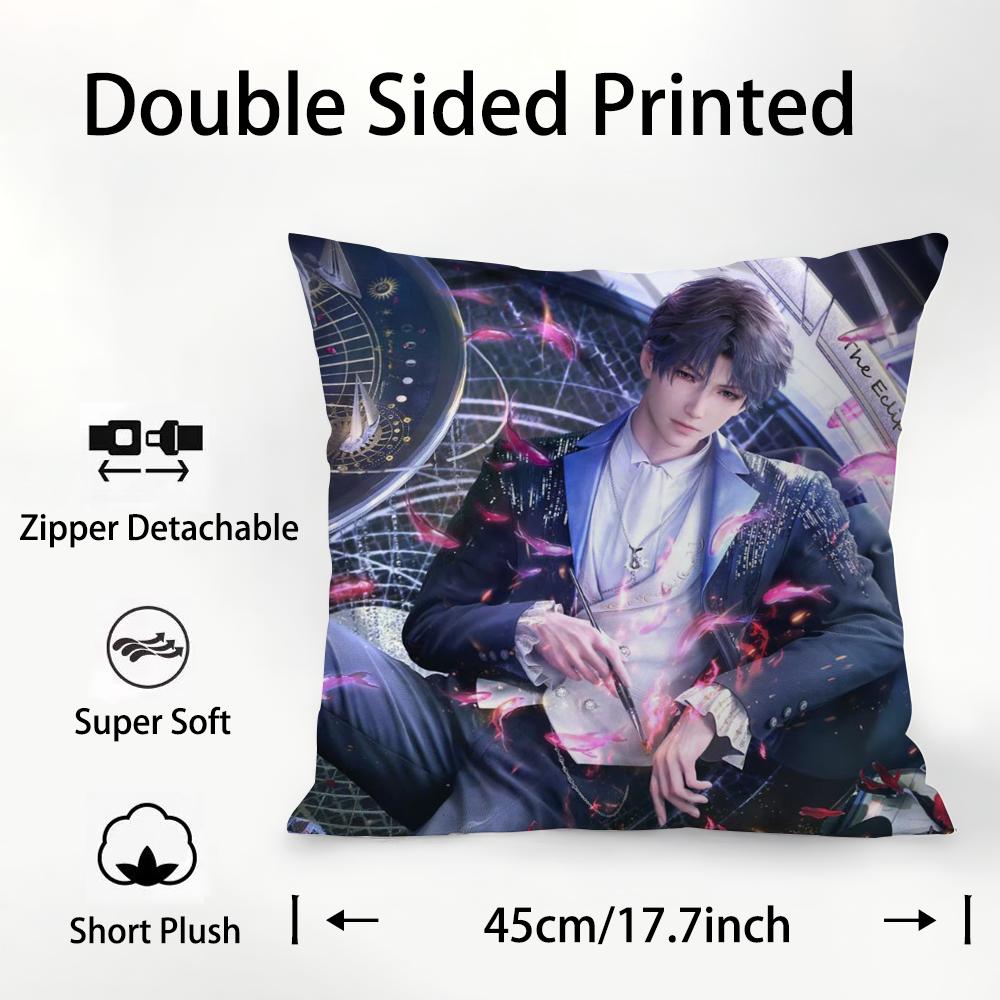 R-Rafayel Liebe D-Deepspace Kissenbezug Plüschstoff Weich Doppelseitiger Druck Sofakissenbezug Dekokissenbezüge