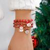 Weihnachts-Charm-Armband-Set mit Schneeflocke, Rentier, Weihnachtsmann zum Verschenken in der Weihnachtszeit