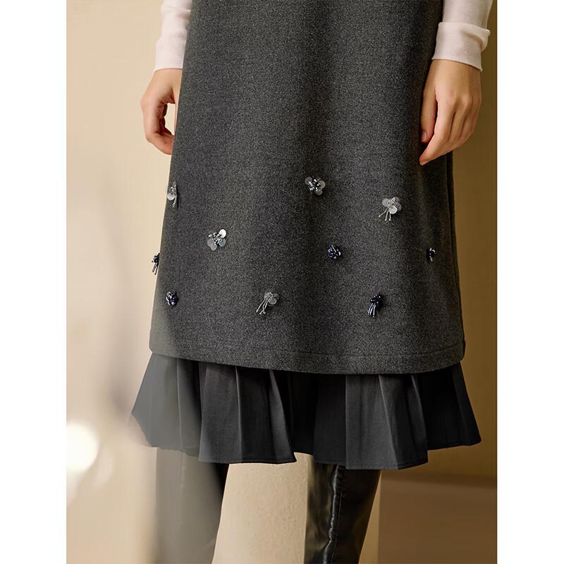 INMAN Women's 2025 Winter Gray Series Sleeveless Dress