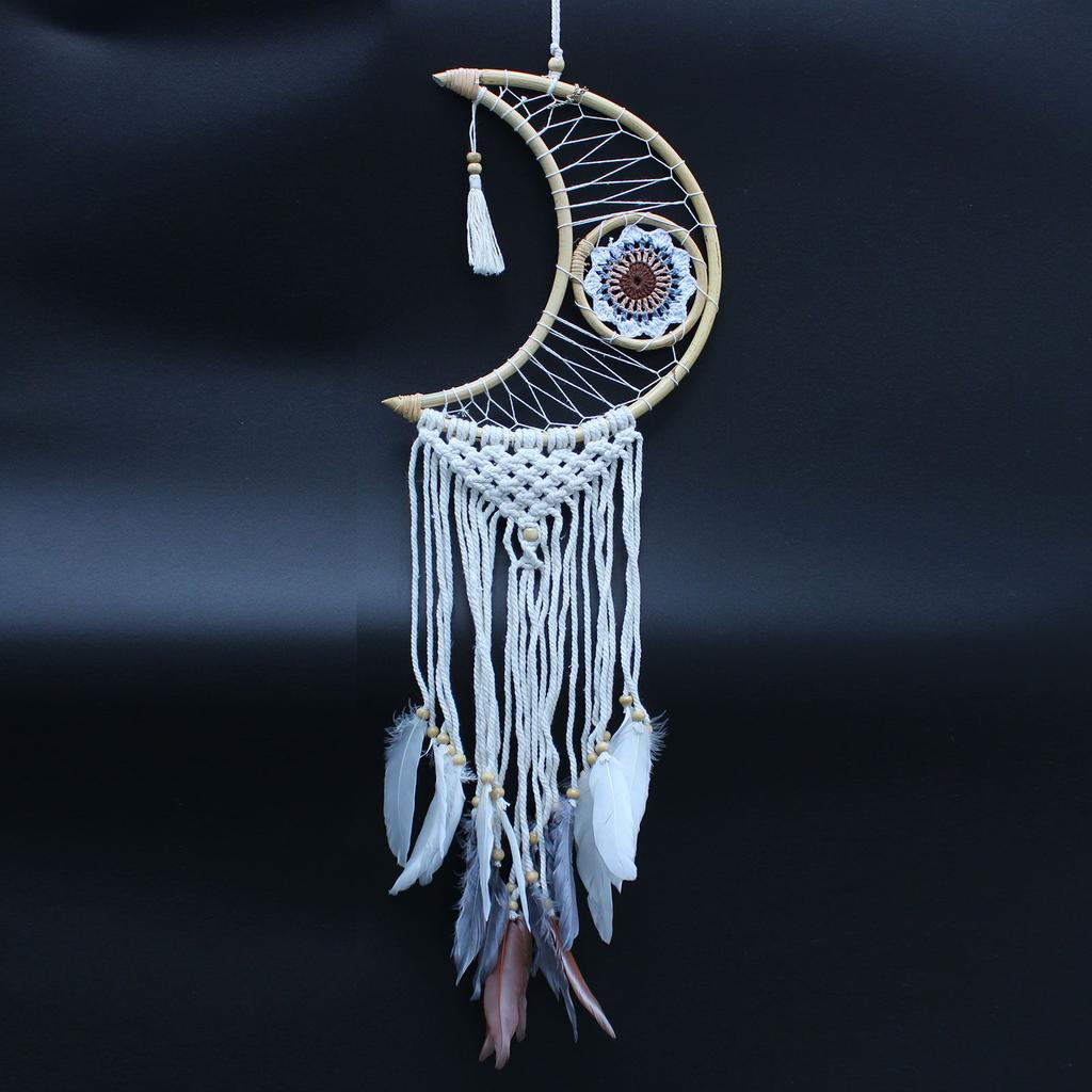 Dream Catcher Macrame Moon Wall Hanging Evil Eye