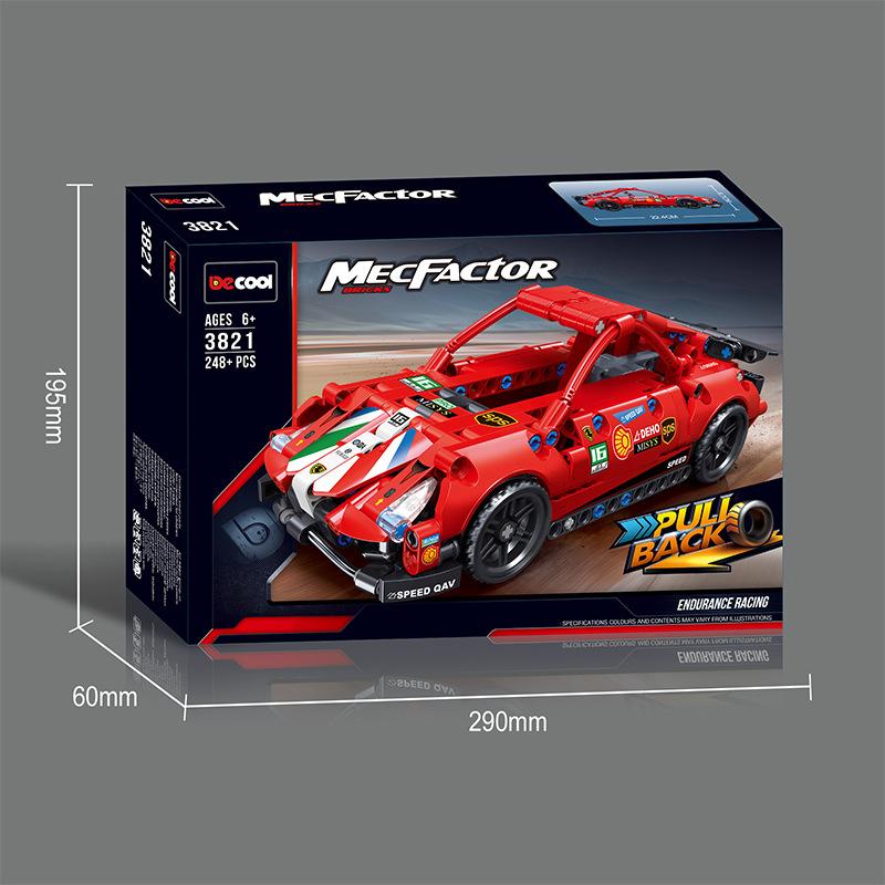 

Сборка автомобиля вплотную к спине, спортивная гоночная модель, мальчик, организация, обучение, подарок, строительный блок, игрушка красный/белый