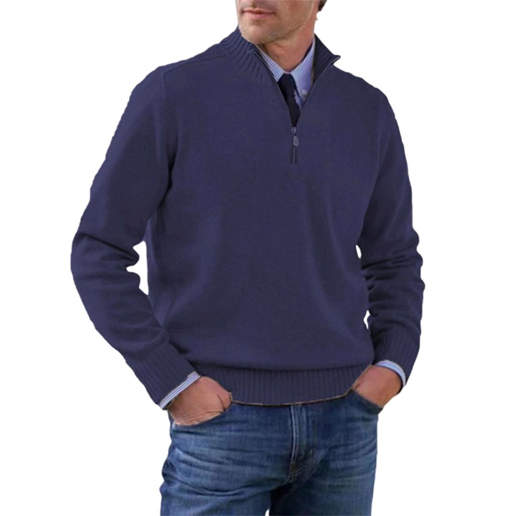 Men's  Big   Size  Knitting   Zipper  Keep   Warm  Base  Layer  Shirt  Sweater