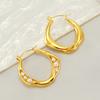 New 18k stainless steel gold earrings light luxury pearl temperament trendy round buckle earrings
