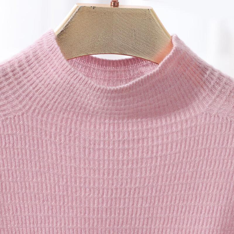 Pastte Women's 96.7% Merino Wool Semi-High Collar Pullover Sweater