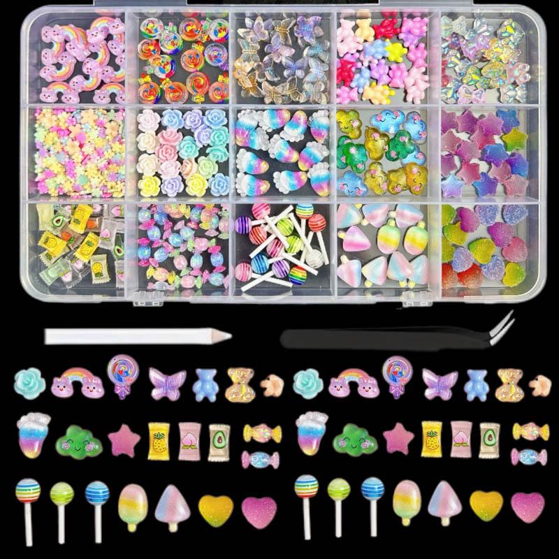 

Детская коробка для нейл-арта с 15 ячейками: Мультяшные дизайны эскимо и леденцов для лета