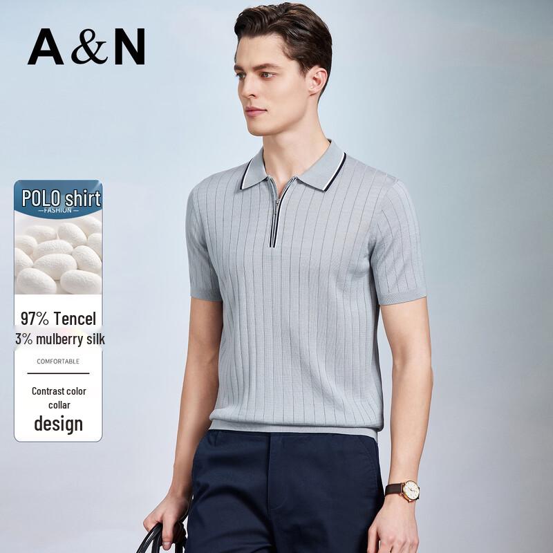 Antonio Men s Lyocell-Silk Blend Jacquard Polo Shirt 50/L
