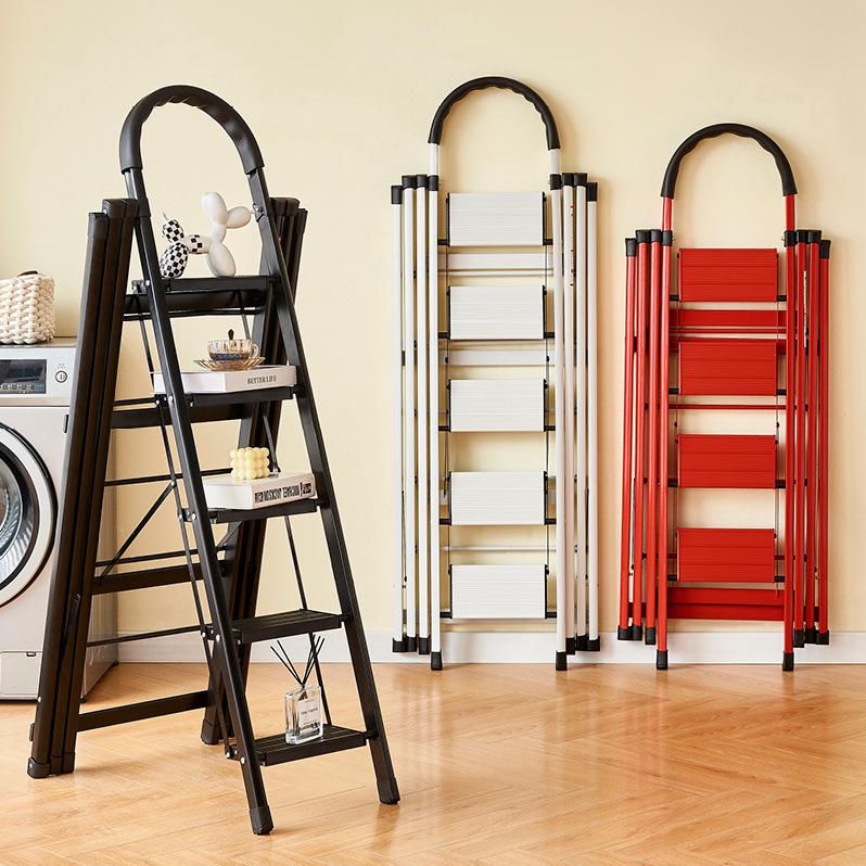 Multi-Functional Folding A-Frame Ladder and Drying Rack - Telescopic, Thickened Carbon Steel, No-Installation Required