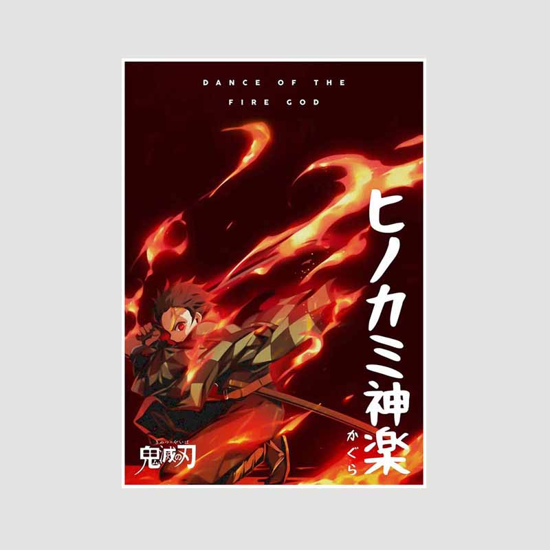 Japanese Comic Movie Demon Slayer Mugen Train Anime Posters Kimetsu No Yaiba White Paper Poster Art Painting Wall Decoration Mural Home Decor