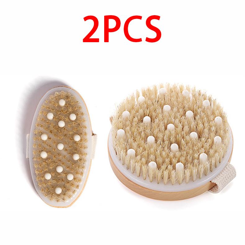 Shower Brush for The Back Handheld Dry Brushing Body Exfoliating Brush Bathroom Cellulite Back Bath Massage Brush