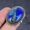 Natural Lapis Lazuli Gemstone 925 Sterling Silver Jewelry Ring Size 7 R8I64