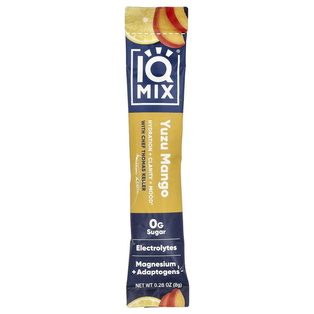 IQBAR, IQMIX®, Hydration + Clarity + Mood Mix, Yuzu Mango, 20 Sticks, 8g (0.28oz) Each