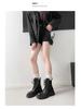 Thick-Soled Melard Women's British-Style Lace-Up Martin Boots, 2025 Round-Toe Chunky Heel Mid-Calf Short Boots
