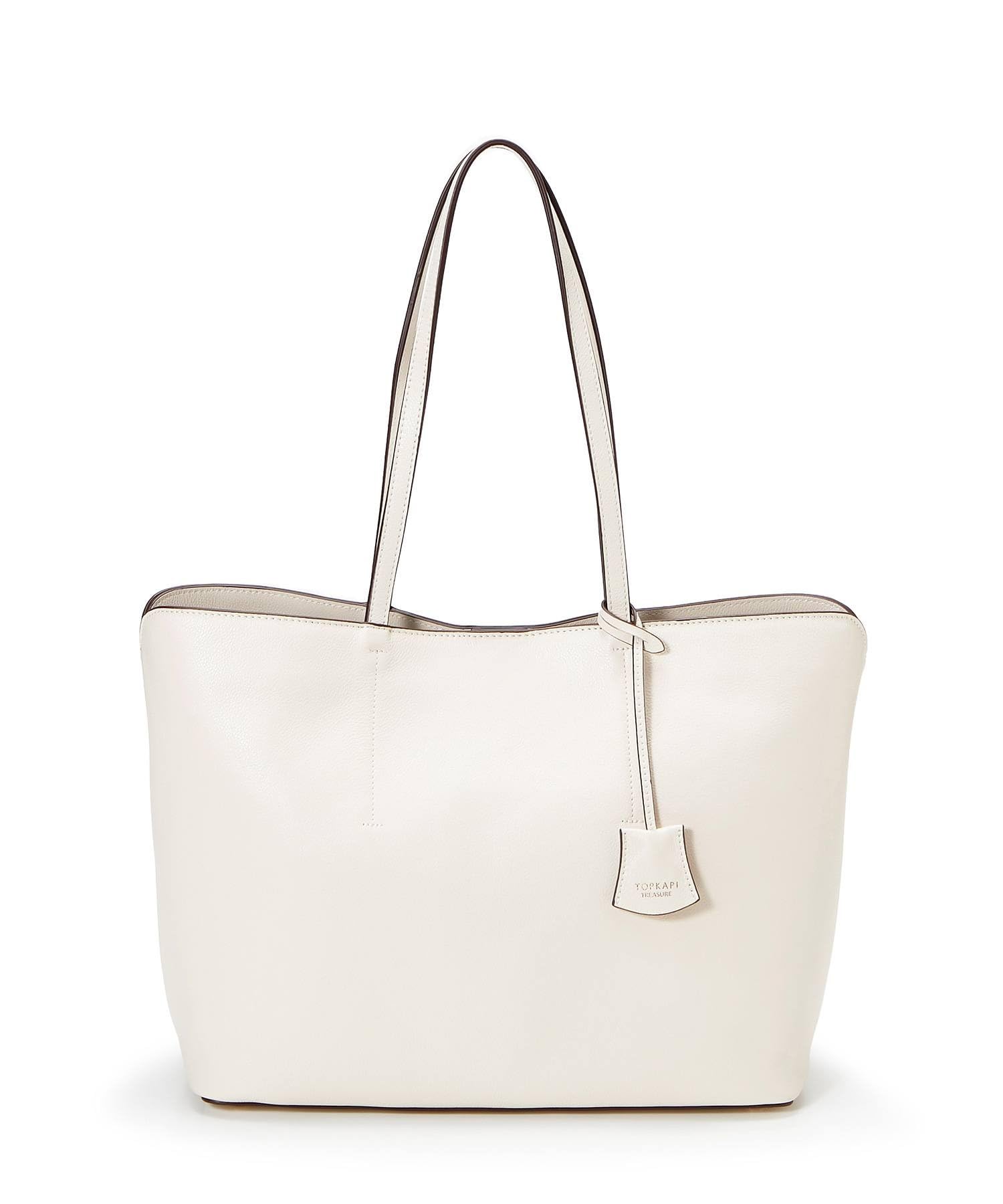 

Сумка-тоут из кожи A4 с фронтальной строчкой TREASURE Cream [Topkapi] женская