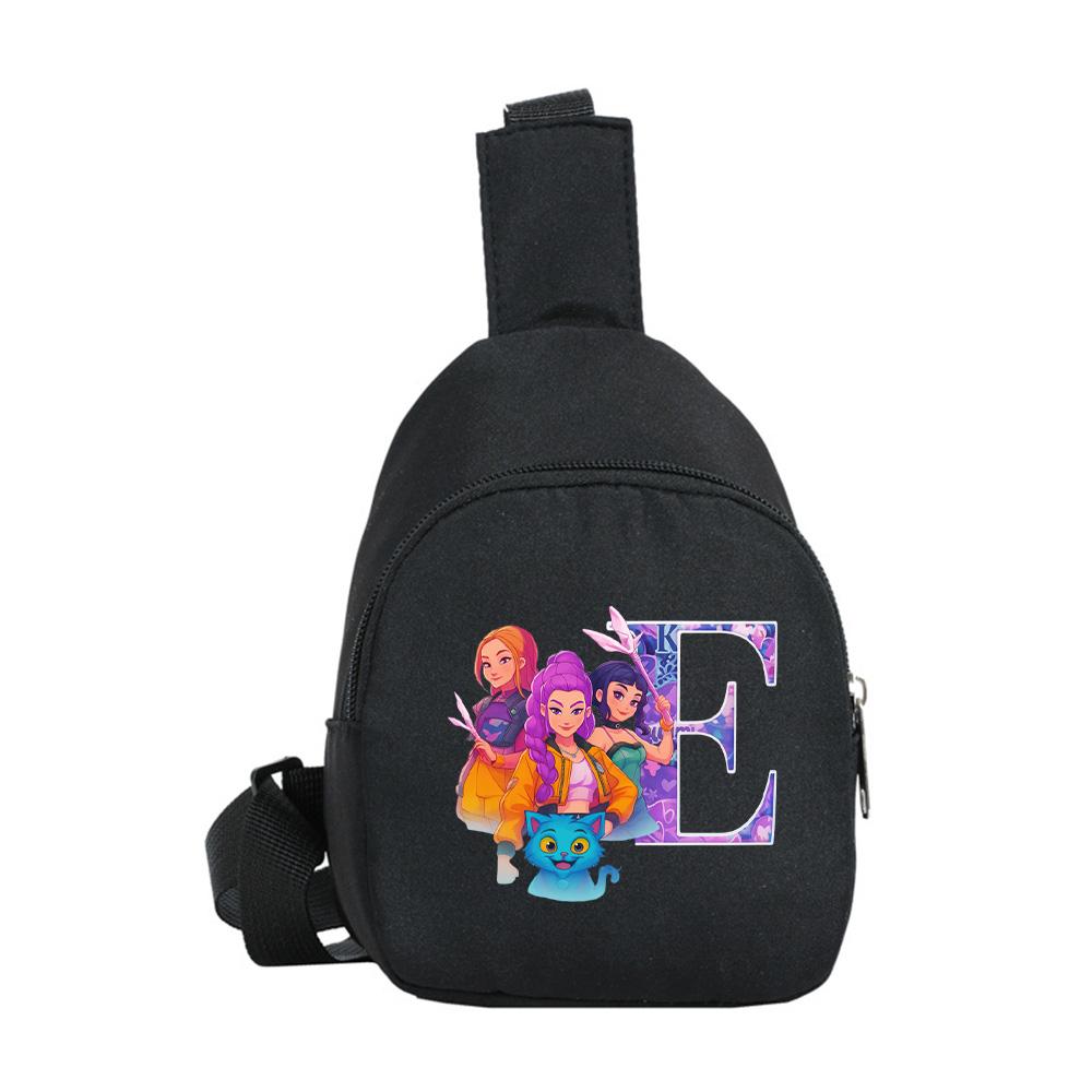 Kreslený 26 Anglické Písmeno K-Pop Lovci Démonov Potlačený Kawaii Hrudný Vak pre Chlapca Dievča Taška cez Rameno Študent Prenosná Crossbody Taštička Vianočný Darček