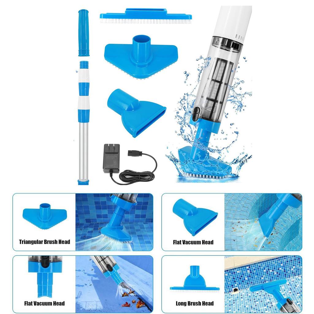 Wireless Rechargeable Pool Vacuum Cleaner Powerful Handheld Vacuum ABS Texture Pool Cleaning Machine for Cleaning Pool
