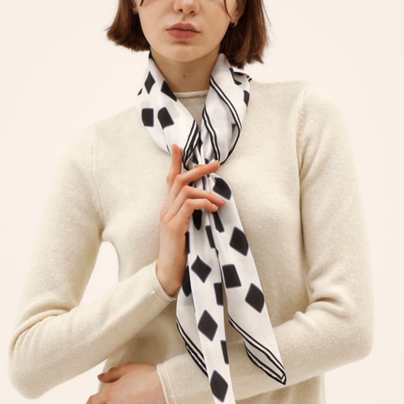 

ONSZ Square Print Silk Scarf BLACK