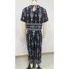 Dames Bohemian Bedrukt Tweedeel Outfit Korte Mouw Crop Top Wijde Capri Broek Vintage Etnisch Casual Loungewear Set