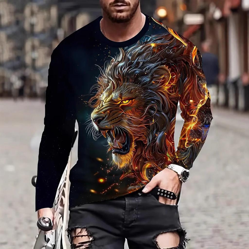 women o neck long sleeve 3d print t shirt