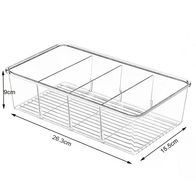 D2 1PCS Refrigerator Organizer Bin Food Storage Organizer Fridge Storage Box + Divider Freezer Pantry Kitchen Bathroom Organizer