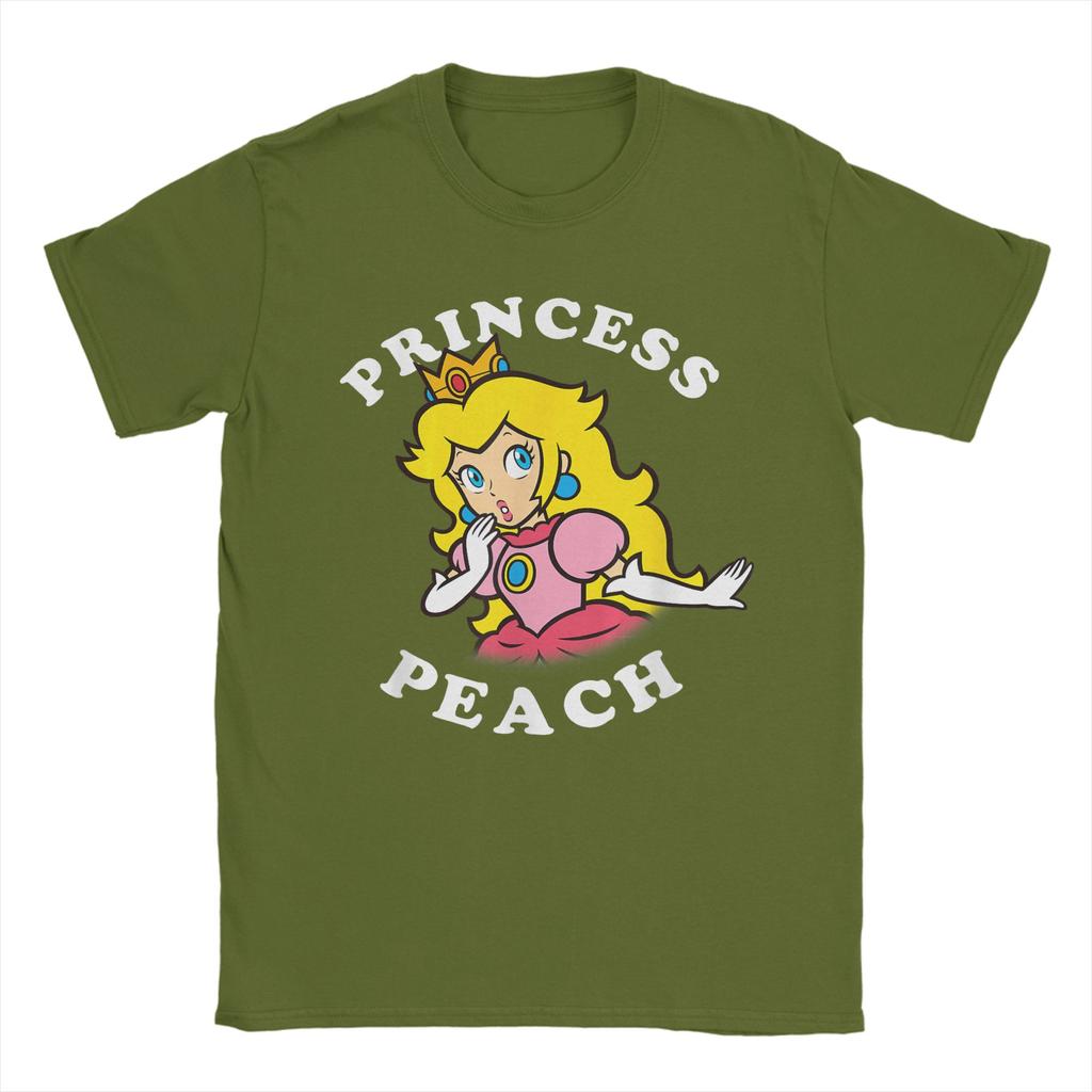 Unisexs Super Marios Princess Peach Big Character Portrait T Shirt Pure Cotton Clothes Short Sleeve O Neck Tees 6XL TShirts