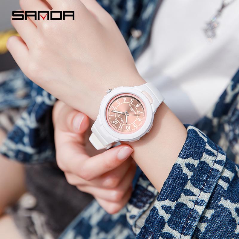 Sanda Unisex Student Quartz Watch: Fashionable, Lightweight, Waterproof, Trendy Sportswear.