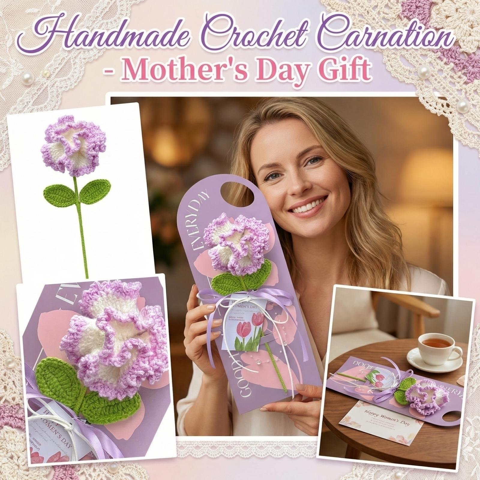 

Mother s Day Yarn Bouquet Gift, Handmade Crochet Carnation Simulation Flower, Gift For Elders, Knitted Bouquet Finished Product One Size