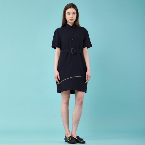 Bunderghost Transform Asymmetrical Zipper Strap Dress (Navy)
