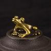 1PC Mini Brass Frog Statue Ornament Copper Animals Figurines Accessories Tea Pet