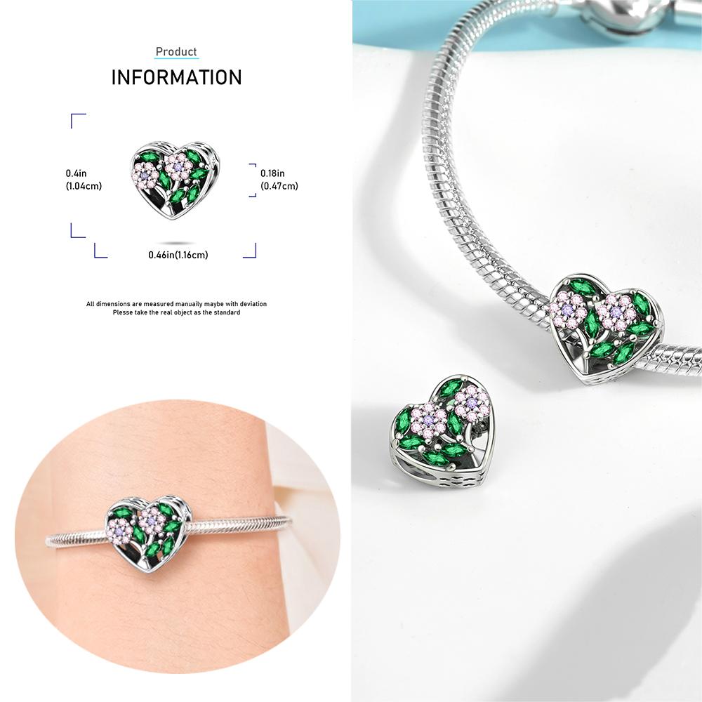 Fashionable Copper Colorful Zirconium Heart&Hollow Ball&Luminous Firefly Charm Fit Brand Bracelet Jewelry