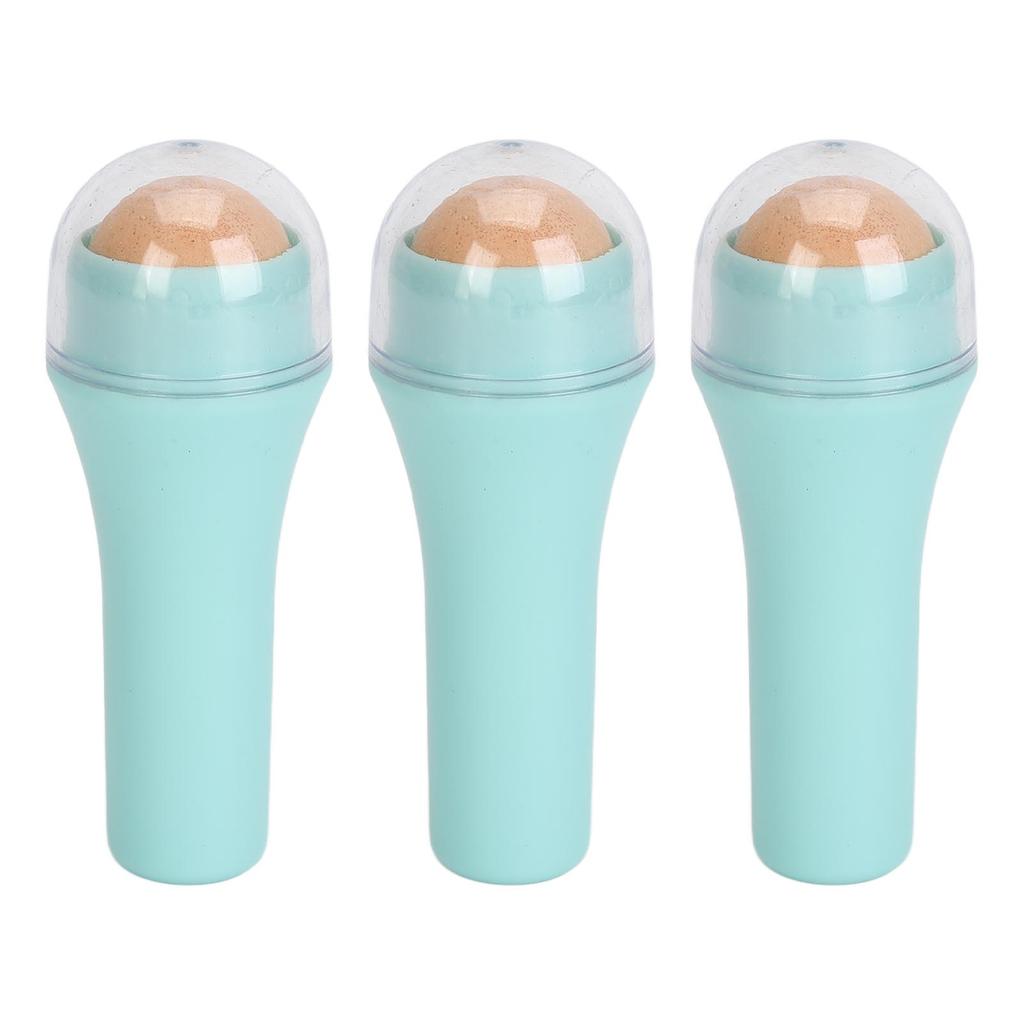 3pcs Face Oil Absorbing Roller Remove Excess Oil Reusable Volcanic Stone Oil Control Roller