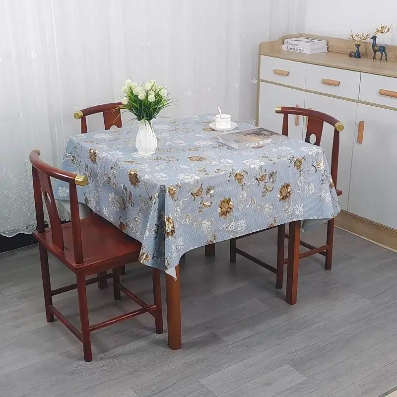 Square PVC Thickened Tablecloth Oil Proof Waterproof Scald Proof Wash Free Table Cloth Household Dining Table Coffee Table Cover