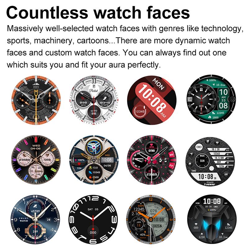 GPS Herren Smartwatch AI Smartwatch Schnellladung 4G 300mAh WhatsApp Nachrichtenantwort Blutdruck Herzfrequenz Blutsauerstoff 4GB Speicher